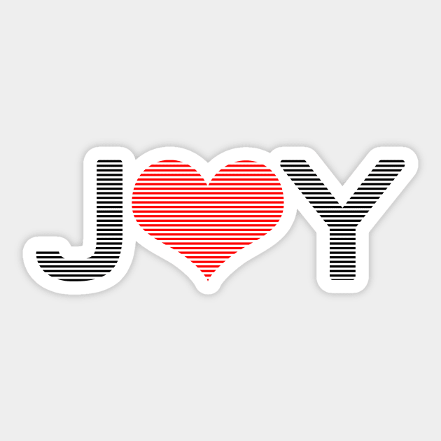 Joy - heart - black and red. Sticker by kerens